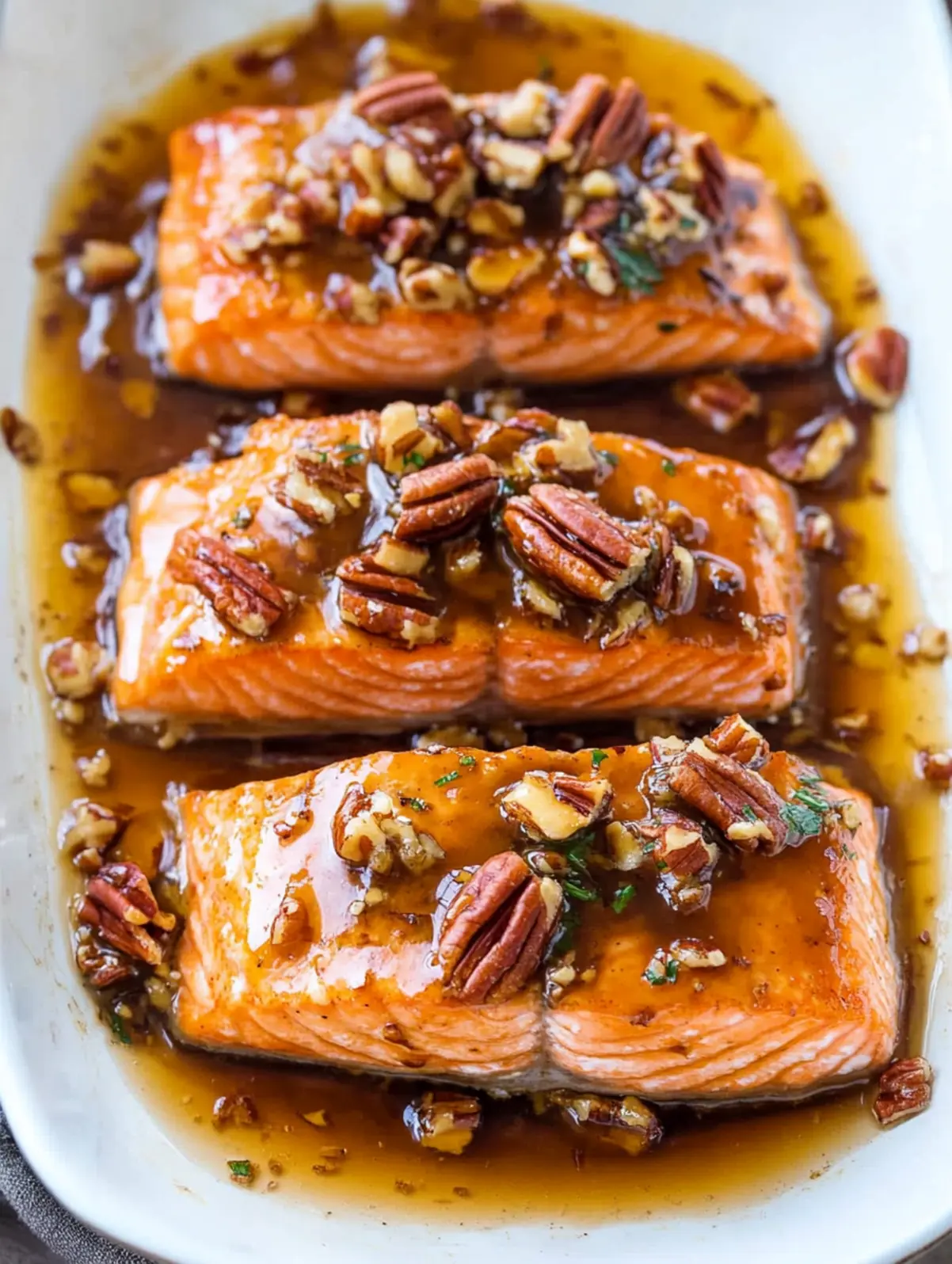 Maple Glazed Salmon With Pecans